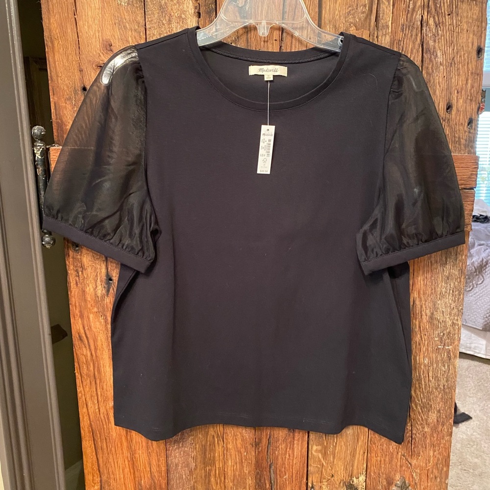 Madewell black short sleeve shirt. New.